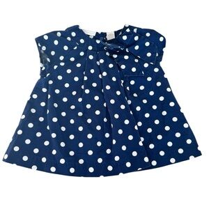 First Impressions Baby Girl Navy Blue Polka Dot Dress Tunic- Size 18 Months